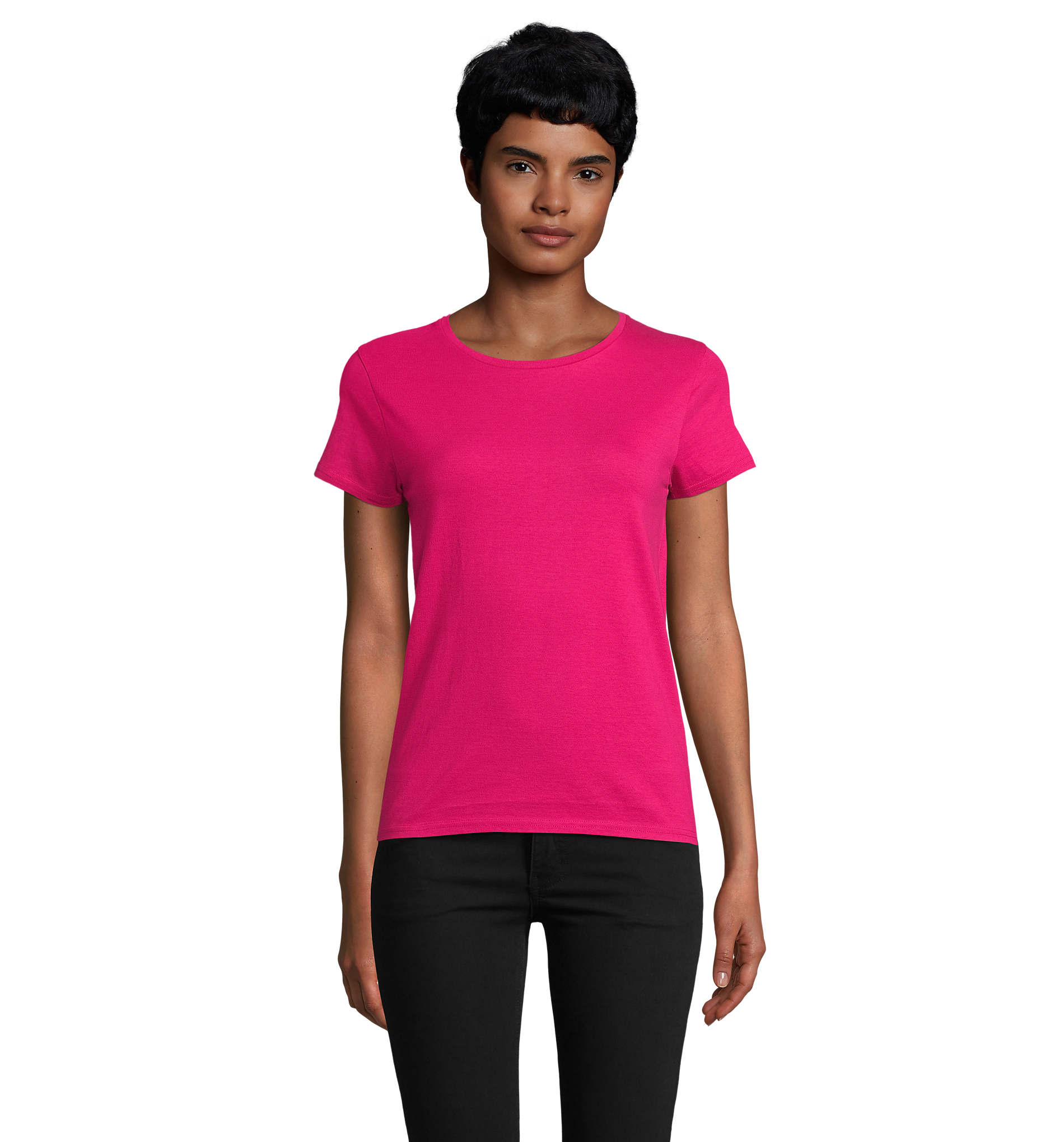 T-shirt publicitaire coton bio 150g femme Crusader Fuchsia 1